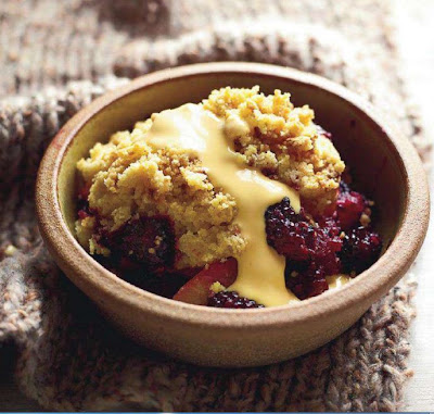 Blackberry Crumble with Ginger Custard