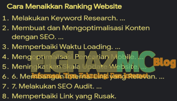 Cara Menaikkan Ranking Website