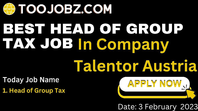 Head of Group Tax Job In Company Talentor Austria