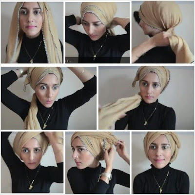 Cara Memakai Hijab Turban Style