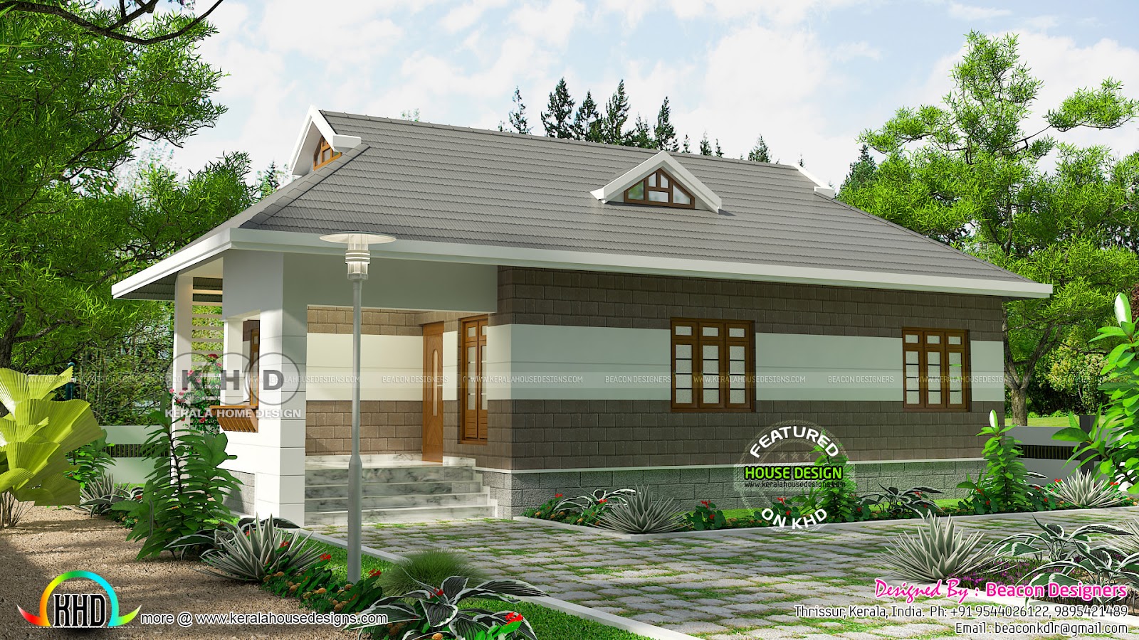3 bedroom low  cost  house  plan  Kerala home  design  and 