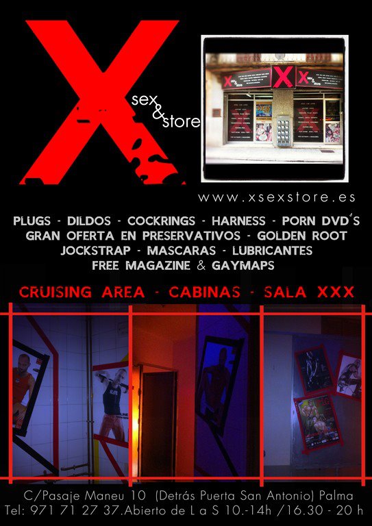 xsex & store, sex shop, cabinas, cruising, gay palma de Mallorca