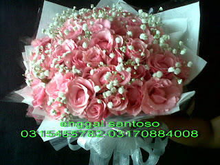 fourhand bunga tangan mawar pink bulat