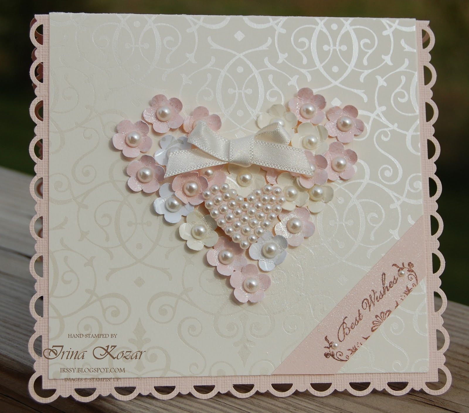 Stampin' with Irina: Flower Heart Wedding Card