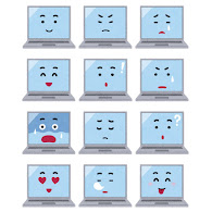 いろいろな表情のノートパソコンのキャラクター かわいいフリー素材集 いらすとや