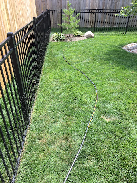 planning bed edge with hose