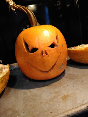 Pumpkin, ready to roast. 