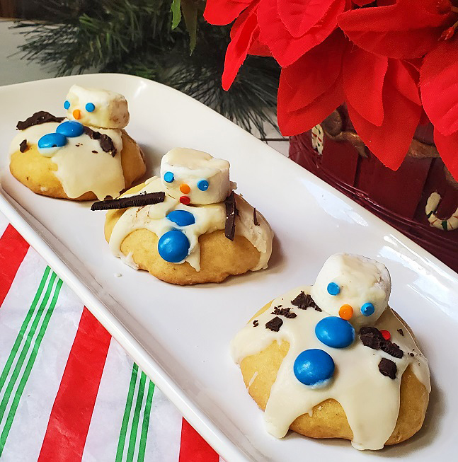 melted snowman sugar cookies