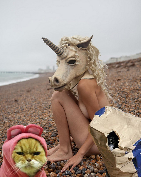 naked unicorn girl with some pals You're welcome