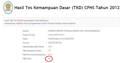 Cek Pengumuman CPNS 2012