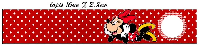 Minnie in Red and Polka Dots Free Printable Labels.