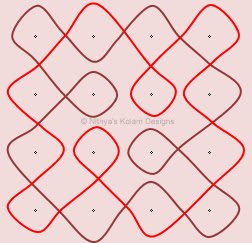 Kolam 43: Apartment Nelli Kolam  Dots 4 x 4