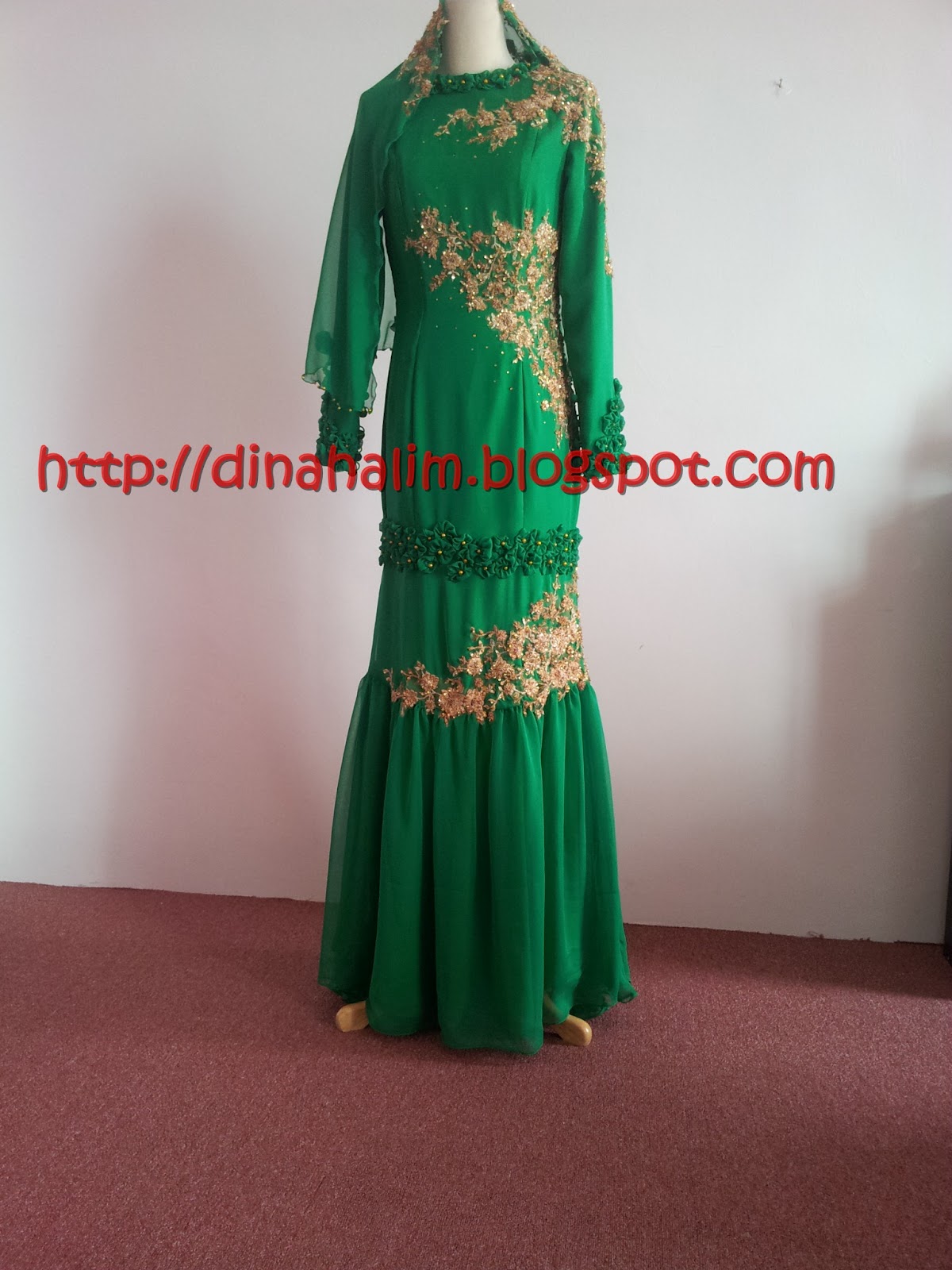 Dina Halim Bridal Boutique Baju  Baru Green Emerald 