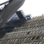 Ominous Black Form - A billboard in fact, nowhere near the scaffolding, on Broadway at 37th.