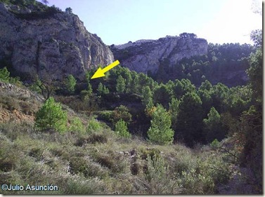 Ubicación de la Cueva de la Moneda desde la Rambla de las Tres Fuentes