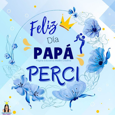 Solapín Feliz Día del Padre - Nombre Perci para imprimir gratis