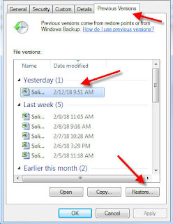 cara mengembalikan file yang terhapus dengan restore previous versions