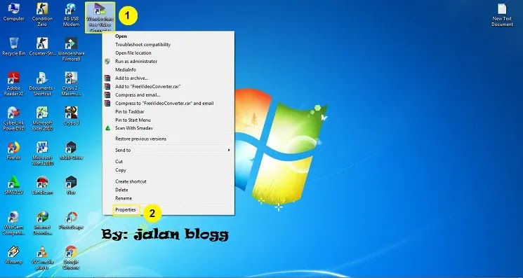 Cara Mengatasi Tampilan Icon Aplikasi / shortcut yang Buram di Windows 7