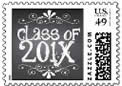 Chalkboard Graduation Class of 201x Custom Postage