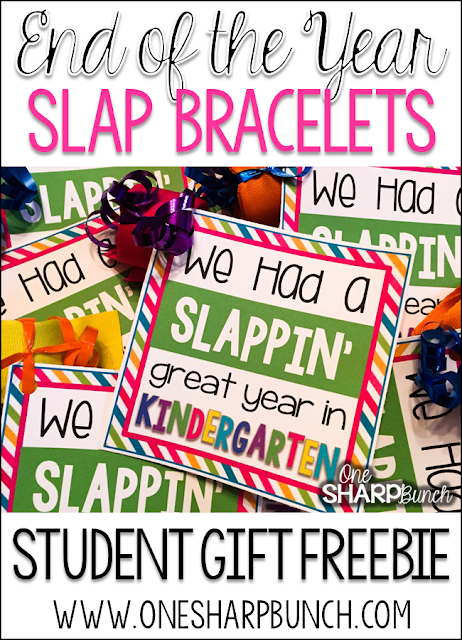 Looking for a unique end of the year student gift?!  Get yourself some slap bracelets and grab these FREE tags to show your students that you all had a “Slappin’ Great Year!”  They are sure to be a HUGE hit!