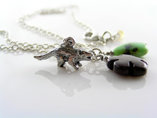  Australian Necklace with Tasmanian Devil Charm and Gemstones