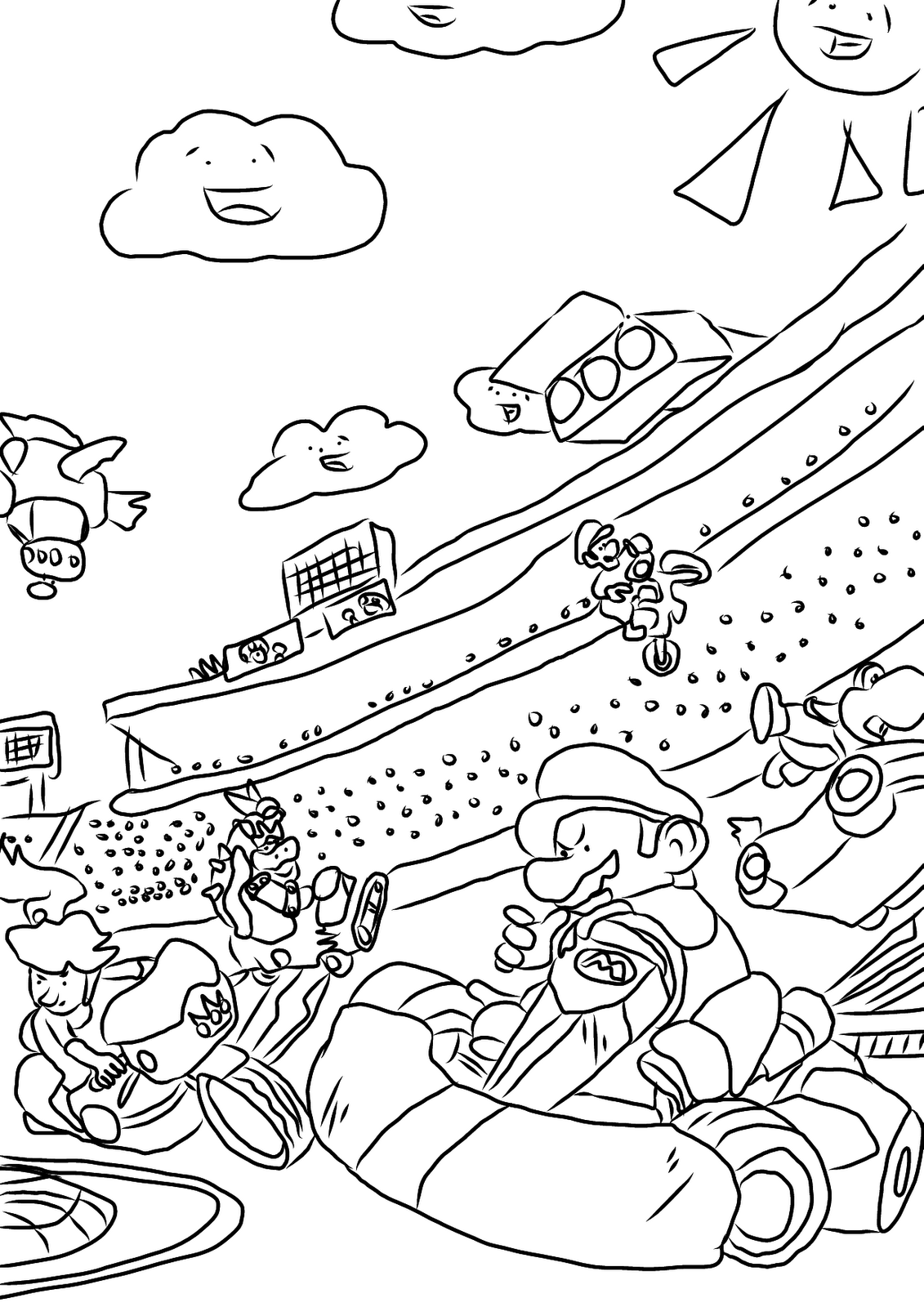 Download Favour in Fun: Mario Kart Colouring Pages