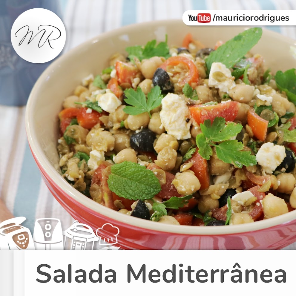 VÍDEO - Salada Mediterrânea de Lentilhas e Grão-de-bico na Panela de Pressão Elétrica