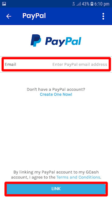 enter paypal email address