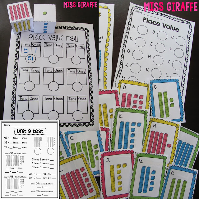 Place value games and activities for center rotations or small group lessons that make learning numbers a lot of fun in kindergarten or first grade