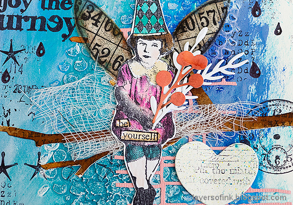 Layers of ink - Dance in the rain mixed media tutorial by Anna-Karin Evaldsson. With stamps and dies by Tim Holtz.