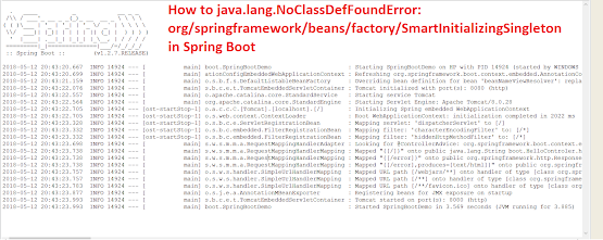 How to java.lang.NoClassDefFoundError: org/springframework/beans/factory/SmartInitializingSingleton in Spring Boot