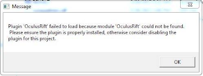 Plugin "OculusRift" Failed to load because module "Oculsusrift" could not be found....