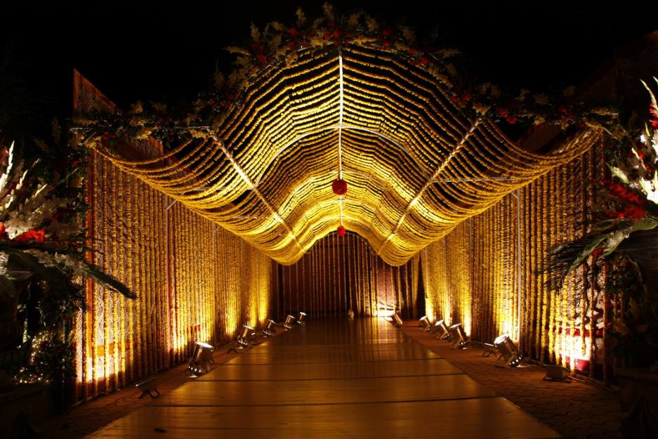 beautiful design  of wedding  hall for functions with 