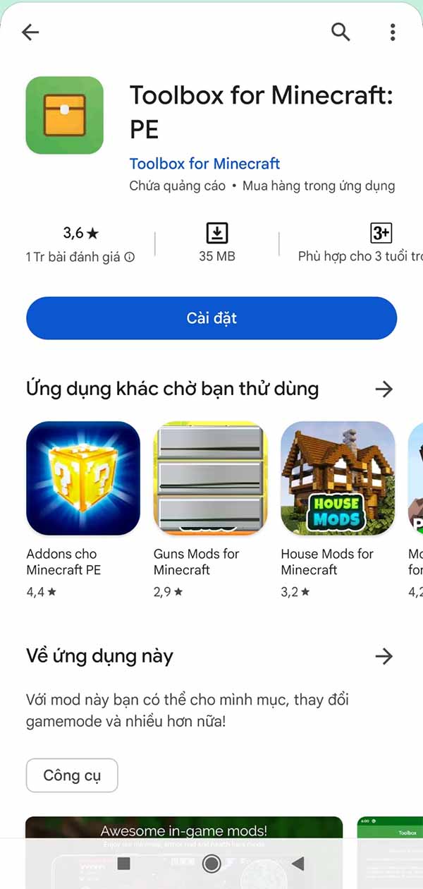 Toolbox for Minecraft: PE tiếng Việt cho Android - tải App trên Google Play b3