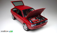 Miniatura artesanal Papel Parana VW Gol arrancada (motor ferrari) 1/24 feito a mão