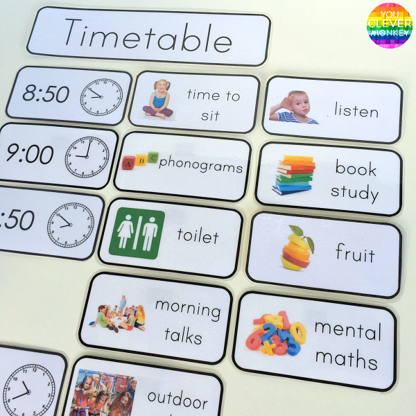 Editable Classroom Visual Timetable Cards | you clever monkey