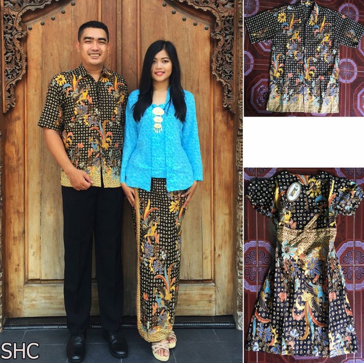 32 Model  Baju  Batik  Embos  Muslim  Couple Kombinasi Sarimbit 