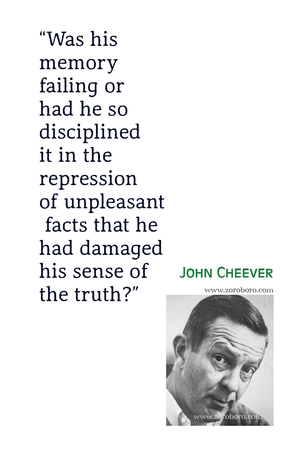 John Cheever Quotes, John Cheever The Stories of John Cheever, John Cheever The Swimmer, John Cheever Short Stories, John Cheever.