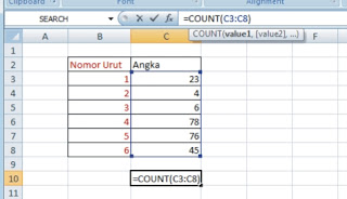 fungsi count pada excel