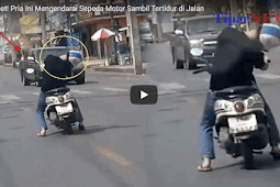 Pria Ini Mengendarai Sepeda Motor Sambil Tertidur, Lihat Tragedi di Akhir Video !!