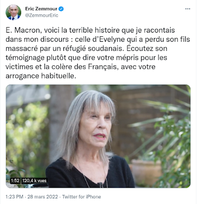 "Voici la terrible histoire que je racontais dans mon discours..."