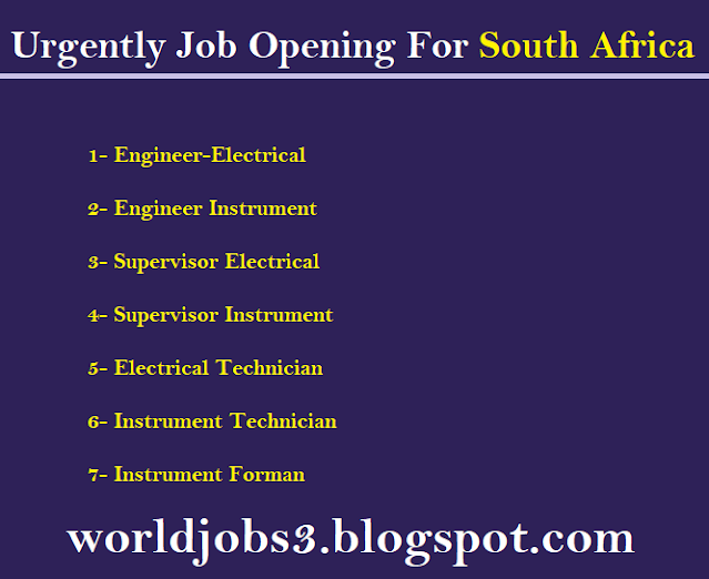 Urgently Job Opening For South Africa