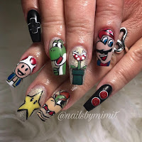 Diseños de uñas de Super Mario Bros