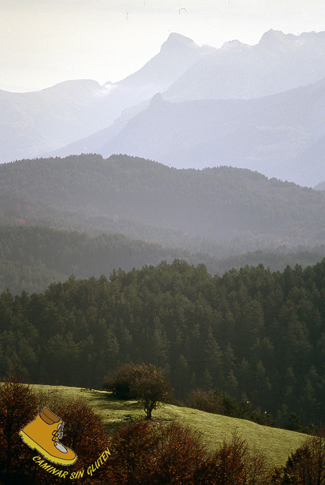 Vistas de las montañas desde el Alto de Laza Gaina. Otoño 2002