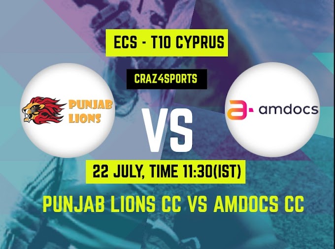 PNL VS AMD Dream11 prediction | Punjab Lions CC Vs Amdocs CC, Dream11 ECS T10 Cyprus, Top picks, Players stats, Pitch Report, Dream Team