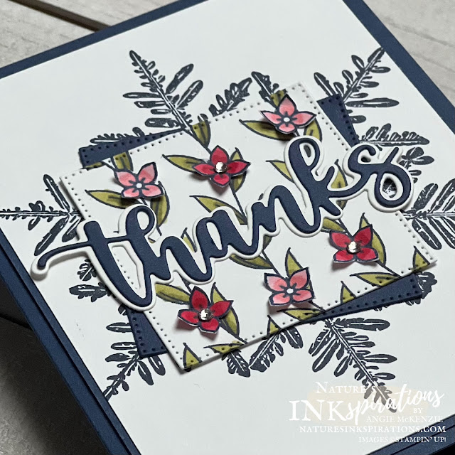 Snow Crystal Decorative Borders Christmas Thank You Card (close-up) | Nature's INKspirations by Angie McKenzie