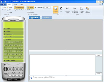Microsoft Mathematics - math help and graphing calc
