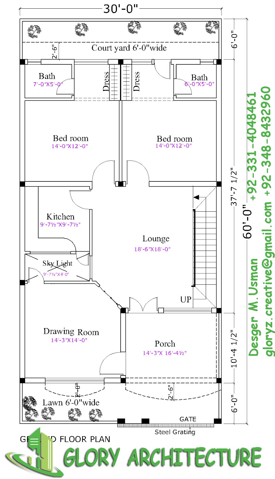 30x60 house  plan  elevation 3D view  drawings Pakistan 