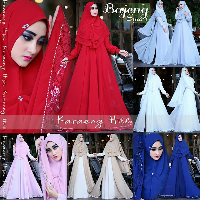 Dress payung + khimar 2 layer Karaeng Hilda