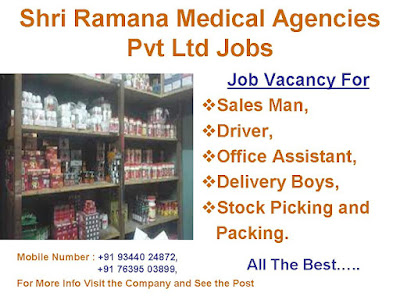 Shri Ramana Medical Agencies Pvt Ltd Jobs